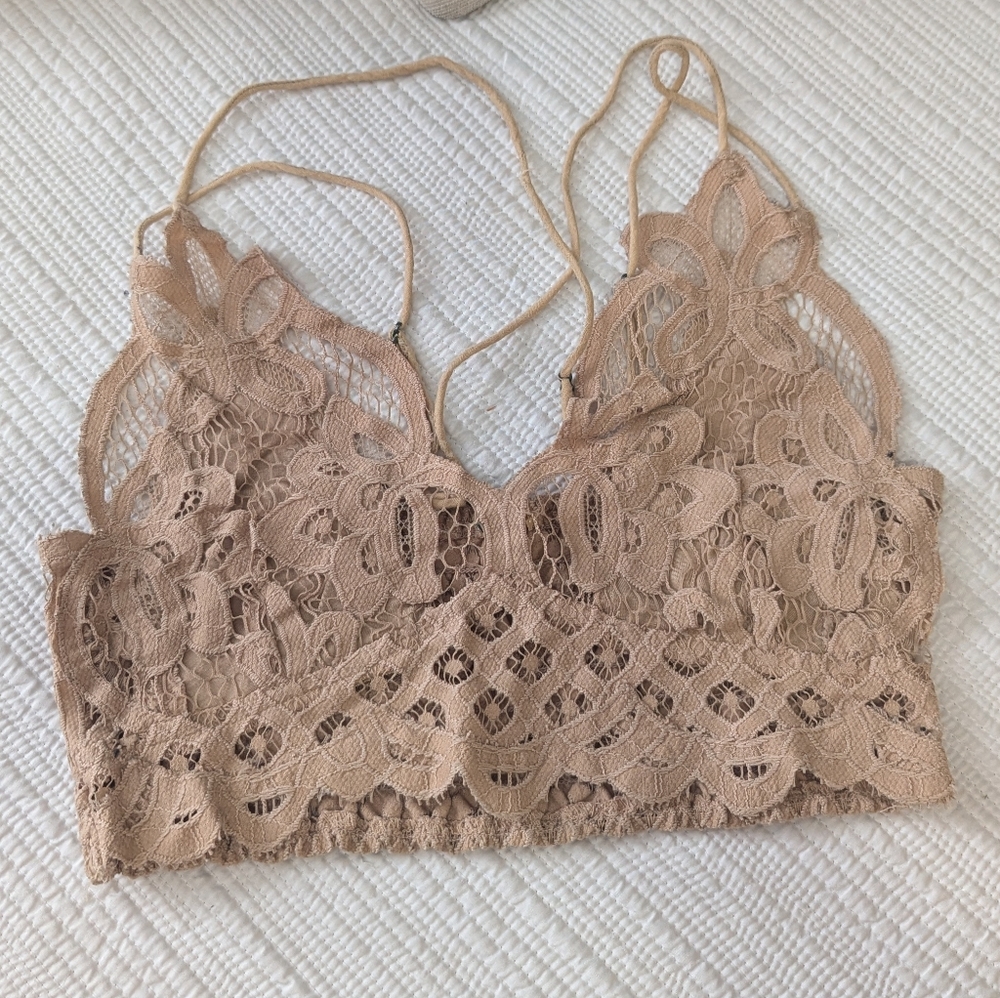 Pree People One Lace Bralette in Beige Small